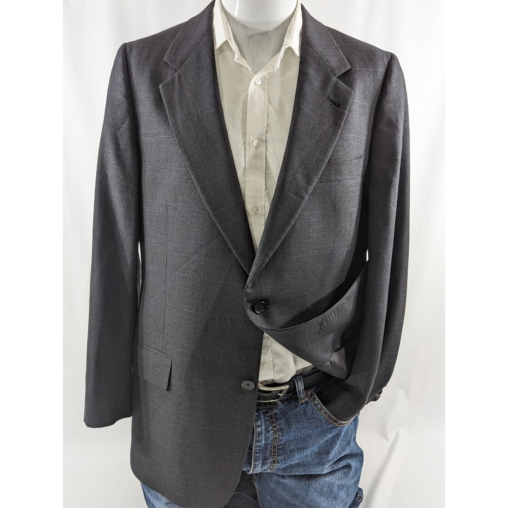 Hart Schaffner Marx Gold‎ Trumpeter Mens Charcoal Glenn Check USA 43R Slim Short
